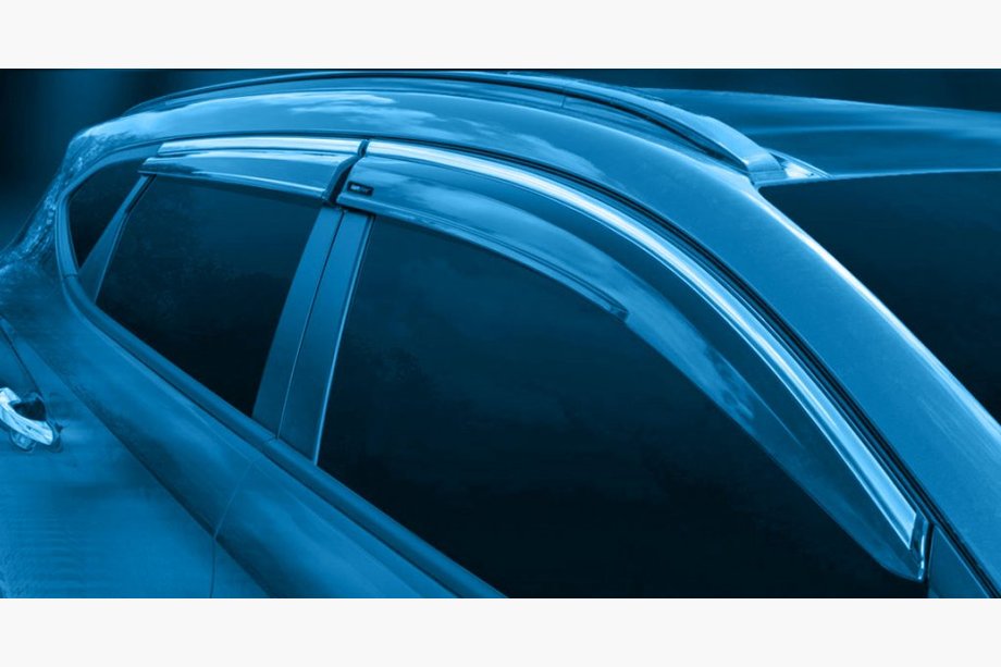 Fiat Fullback 2016- Deflectoare geamuri cu ornament cromat (4 buc, Sunplex Chrome) Image