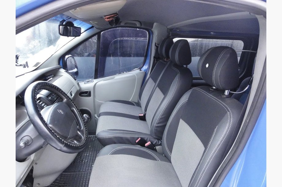 Renault Trafic 2001–2015 Huse auto (piele și material textil, Premium) Scaune fata 2↗1 Foto 3