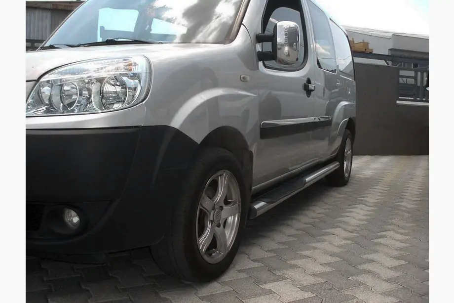 Fiat Doblo I 2001-2005 Tevi Laterale (2 buc, Otel Inoxidabil) 60 mm, cu insertii din plastic Image