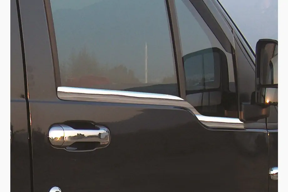 Ford Connect 2006–2009 Ornamente exterioare geamuri (2 buc, inox) Carmos - Otel Inoxidabil Turcesc Image
