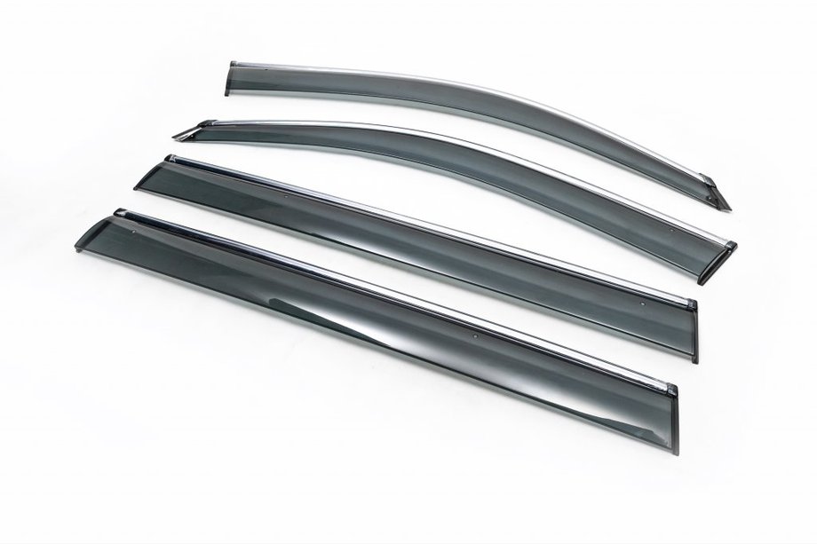 Mercedes GL/GLS class X166 2012-2019 Deflectoare geamuri cu ornament cromat (4 buc, HIC) Foto 1