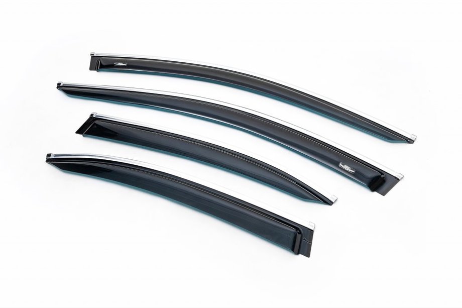 Mercedes C-class W205 2014-2021 Deflectoare geamuri cu ornament cromat SD (4 buc, HIC) Foto 1