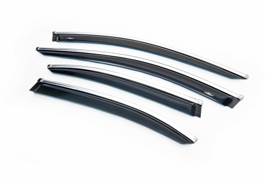 Mercedes E-class W213 2016-2023 Deflectoare geamuri cu ornament cromat SD (4 buc, HIC) Foto 1