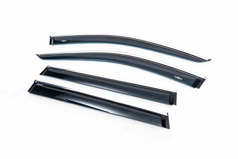 Jeep Cherokee KL 2013- Deflectoare geamuri cu ornament crom (4 buc, HIC) Image