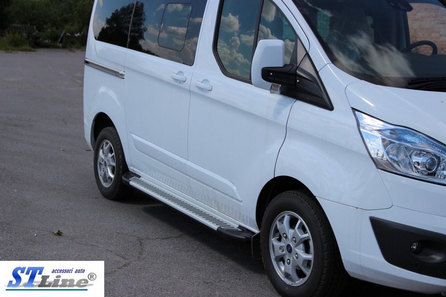 Ford Custom 2013-2022 Praguri Laterale King (2 buc, Aluminiu) Ampatament Lung Foto 3