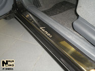 Daewoo Lanos 1998-2017 Protectii praguri Nataniko (4 buc, inox) Standard - Banda Lohmann, 0.5mm foto 1