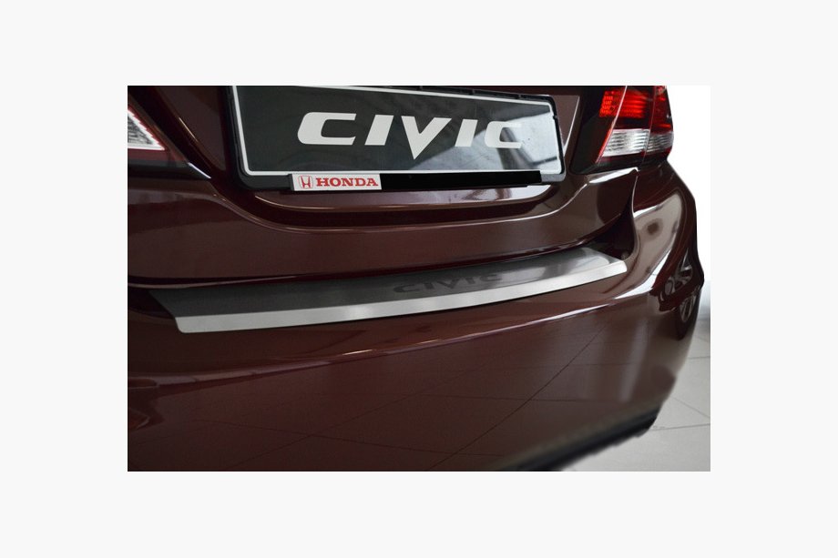 Honda Civic Sedan IX 2011-2016 Protectie bara spate cu margine Nataniko (2014-2017, inox) Foto 1