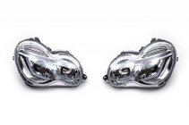 Mercedes C-class W203 2000-2007 Faruri fata cu lumini de zi LED (2 buc) Fumuriu foto 1