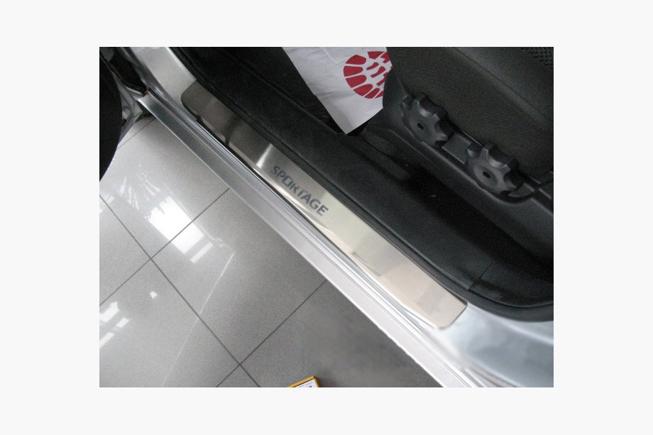 Kia Sportage 2004-2010 Protectii Praguri Nataniko (4 buc, Inox) Premium - Banda 3M, 0.8 mm Foto 1