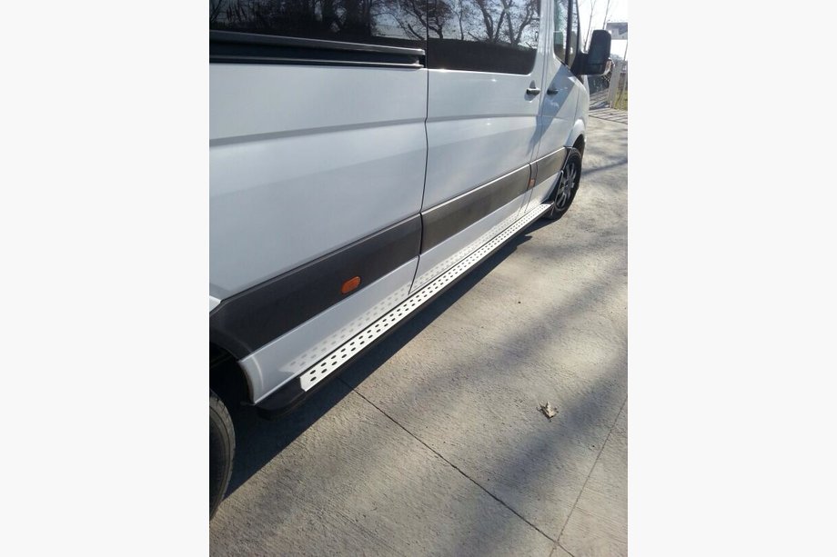 Volkswagen Crafter 2006-2016 Praguri Laterale DOT-Line (2 buc, Aluminiu) Ampatament Lung Foto 2