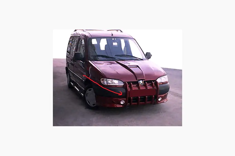 Peugeot Partner 1996-2008 Lip Bara Fata Fangs (grund pentru vopsire) Foto 1