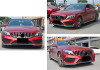 Mercedes C-class W205 2014-2021 Grila Fata Panamericana GT (pentru Avantgarde/AMG-Line/C43 AMG) 2018+, cu camera foto 9