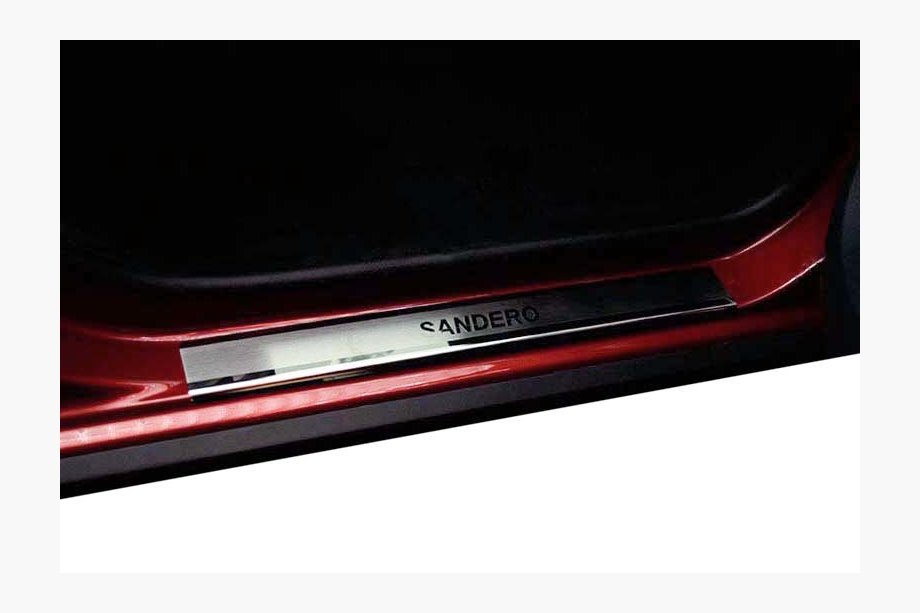 Renault Sandero 2007-2013 Protectii Praguri Nataniko (4 buc, Inox) Premium - Banda 3M, 0.8 mm Foto 1