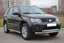Suzuki Grand Vitara 2005-2017 Protectie frontala dublu tub 60/42mm inox foto 3
