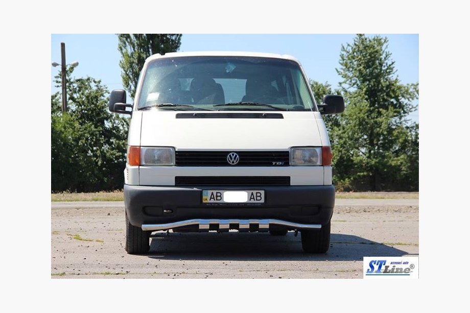 Volkswagen T4 Transporter 1990-2003 Protectie fata cu grila ST010 (inox) 60mm Foto 2