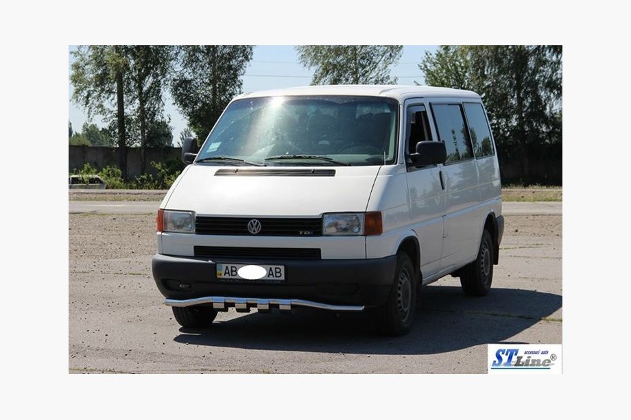 Volkswagen T4 Transporter 1990-2003 Protectie fata cu grila ST010 (inox) 60mm Foto 3