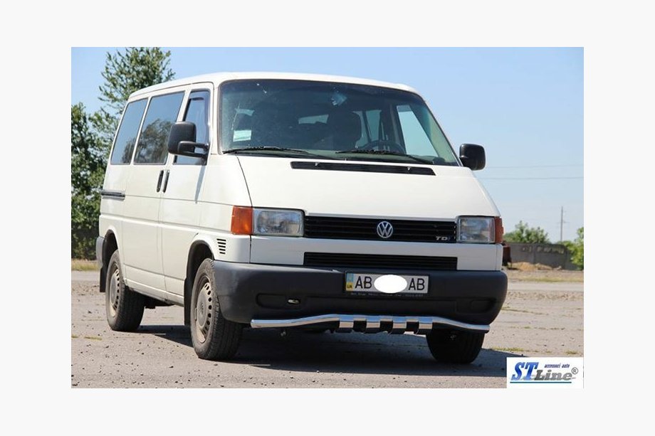 Volkswagen T4 Transporter 1990-2003 Protectie fata cu grila ST010 (inox) 60mm Foto 4