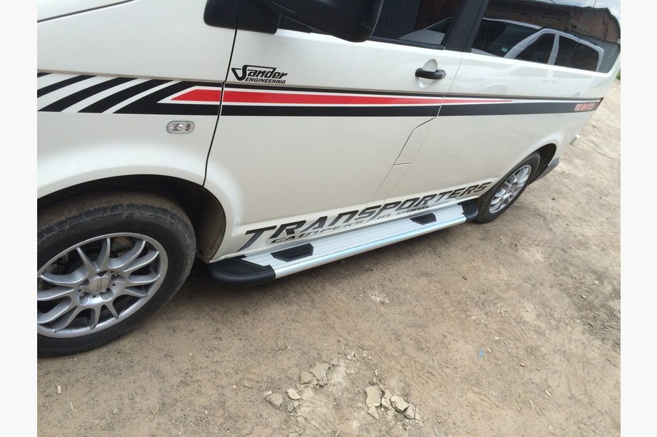 Volkswagen T5 Transporter 2003-2010 Praguri Laterale Bosphorus OLD Grey (2 buc, Aluminiu) Ampatament Scurt Foto 2