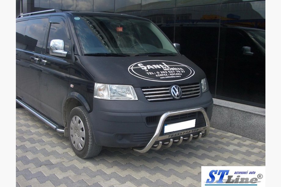 Volkswagen T5 Caravelle 2004-2010 Bullbar WT003 (Inox) 60mm, cu inscriptie Foto 6