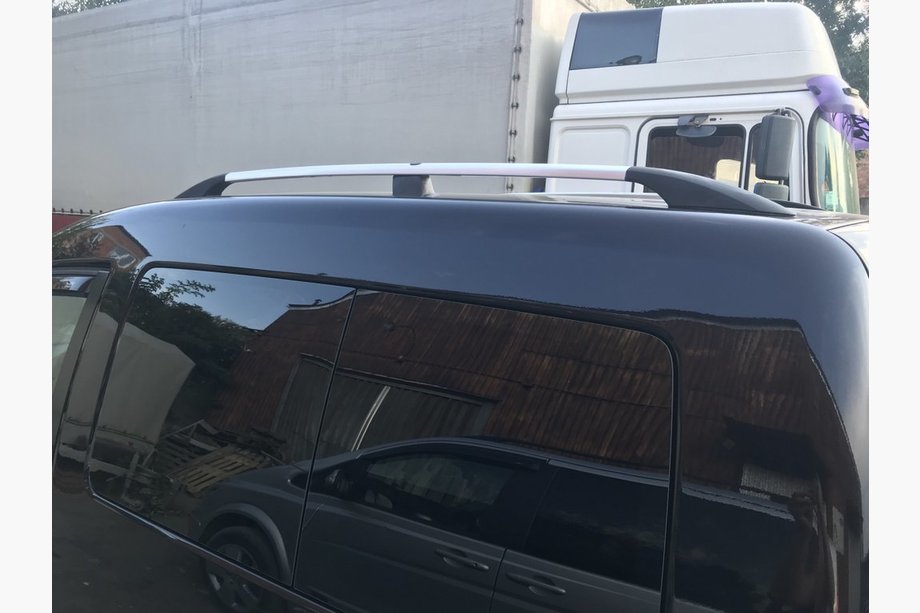 Volkswagen Caddy 2004-2010 Bare Longitudinale Crom Maxi, picioare din plastic Image