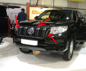 Toyota Land Cruiser Prado 150 2009-2023 Grila 2017↗ neagra Original (cu bare scurte) foto 4
