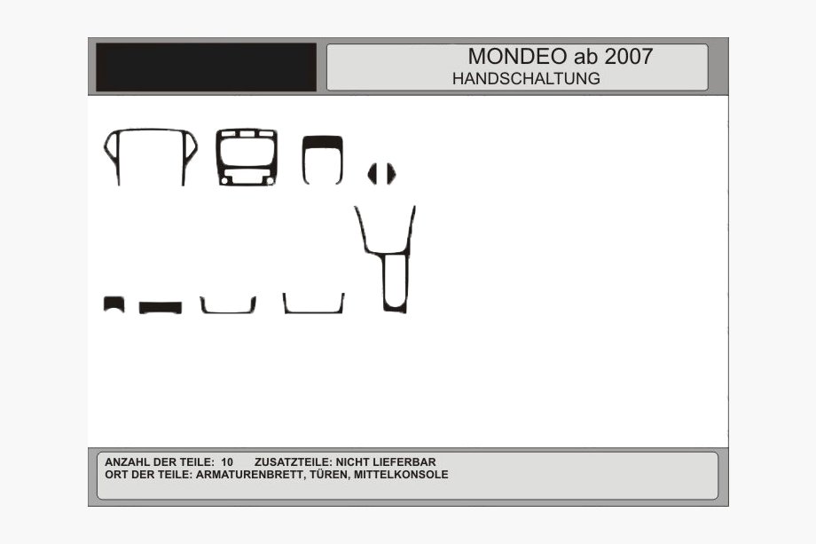 Ford Mondeo 2008-2014 Accesorii bord (Carbon) Image