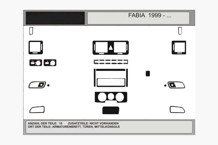 Skoda Fabia 2000-2007 Oferta! Ornamente bord (Aspect Lemn Inchis) Image