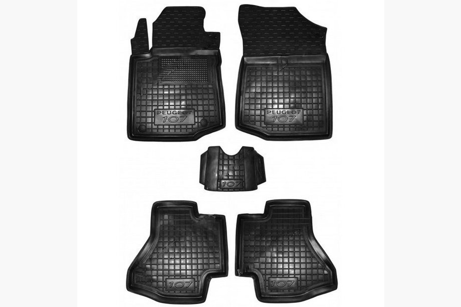 Peugeot 107 2005-2014 Covorase auto din cauciuc cu margine (Autogumm) Image