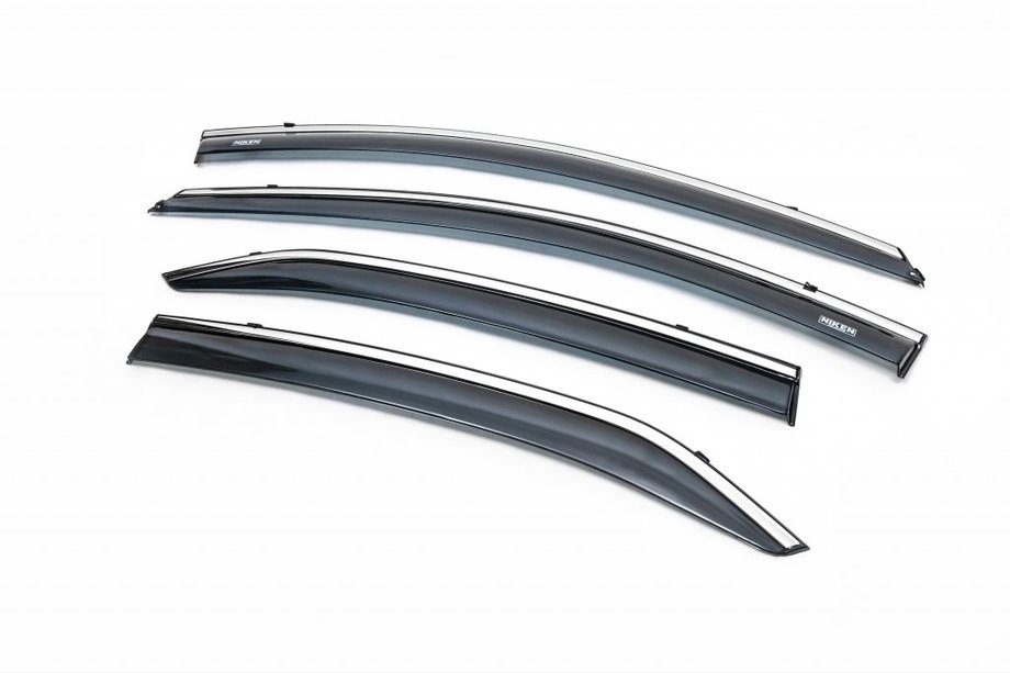 Toyota Corolla 2013-2019 Deflectoare geamuri cu ornament cromat (4 buc, Niken) Foto 2
