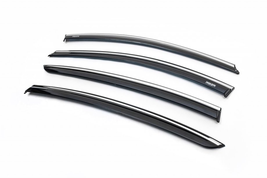Renault Fluence 2009-2016 Deflectoare geamuri cu crom (4 buc, Niken Chrome) Image