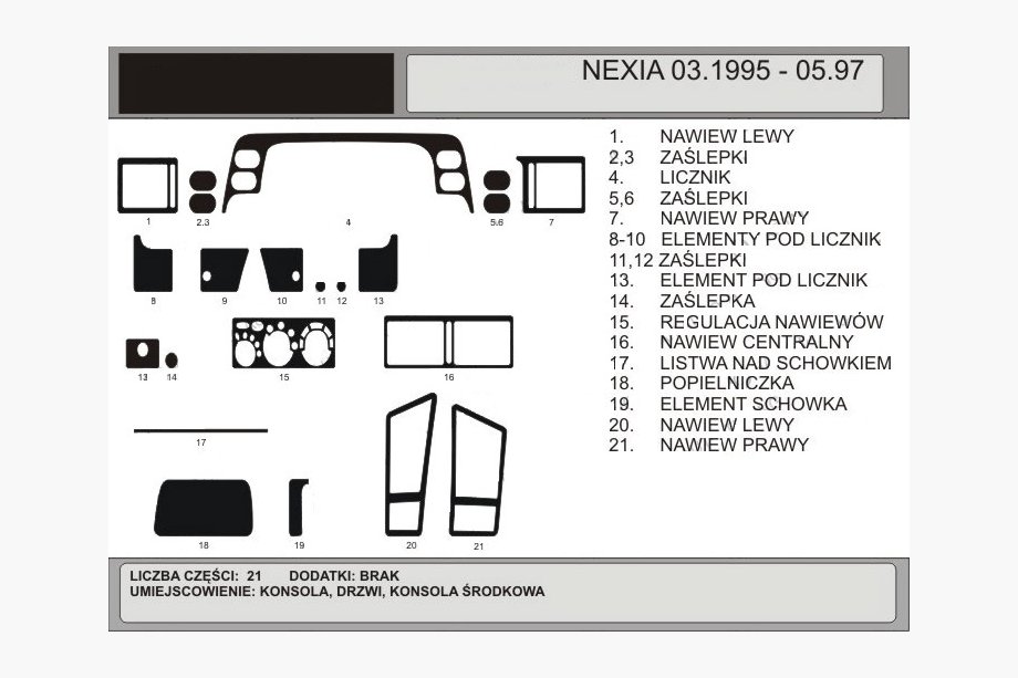 Daewoo Nexia 1995-2016 OFERTA! Ornamente bord aspect lemn (1995-1997) Image