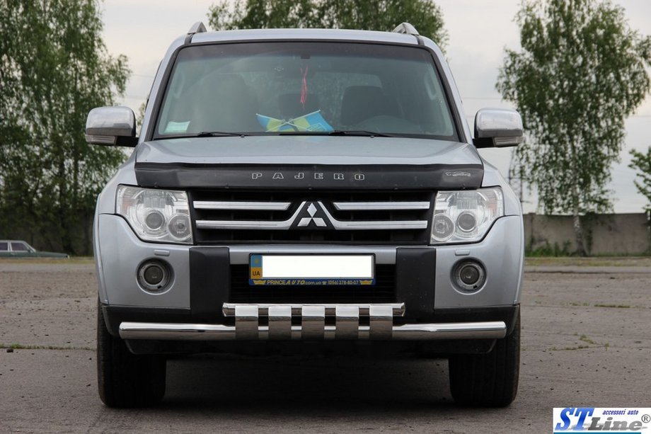 Mitsubishi Pajero Wagon IV 2006-2021 Protectie Fata ST015 (Inox) Foto 4