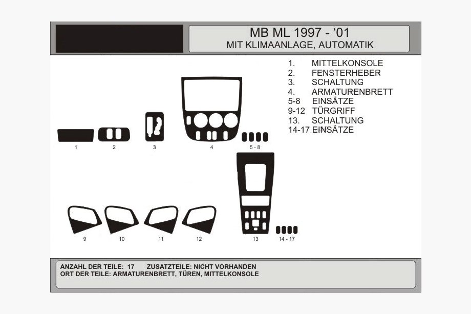 Mercedes ML W163 1997-2005 Capace bord (Vip, Polonia) OFERTA! Carbon Image