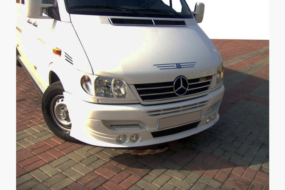 Mercedes Sprinter W901/902/903/904/905 1995–2006 Ornament pentru bara fata 4 faruri (CDI, pentru vopsire) Foto 2