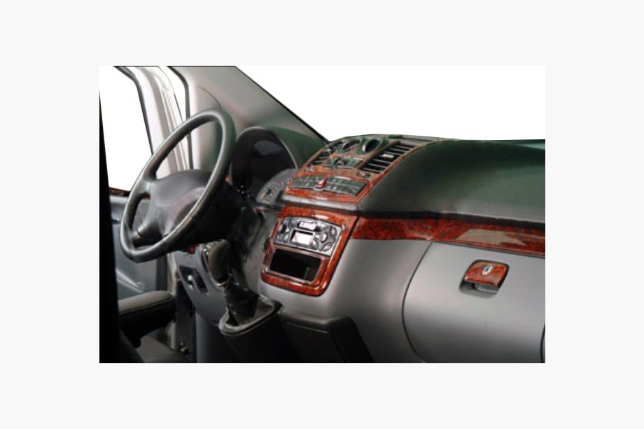Mercedes Viano 2004-2014 Decor bord Meric (Partea frontala + Insertii interioare) 2004-2006, Carbon Foto 6