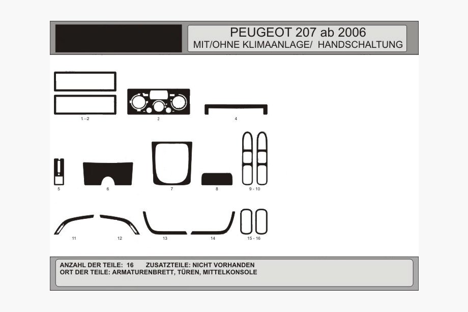 Peugeot 207 2006–2014 Capace bord (Hartman) Image