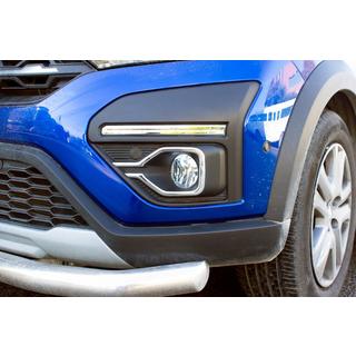 Capace cromate pentru proiectoare ceata (2 buc, inox) Dacia Sandero 2021- foto 1