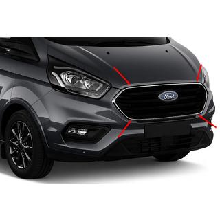 Rama cromata pentru grila radiator 2018+ (4 buc, inox) Ford Custom 2013-2022 foto 1