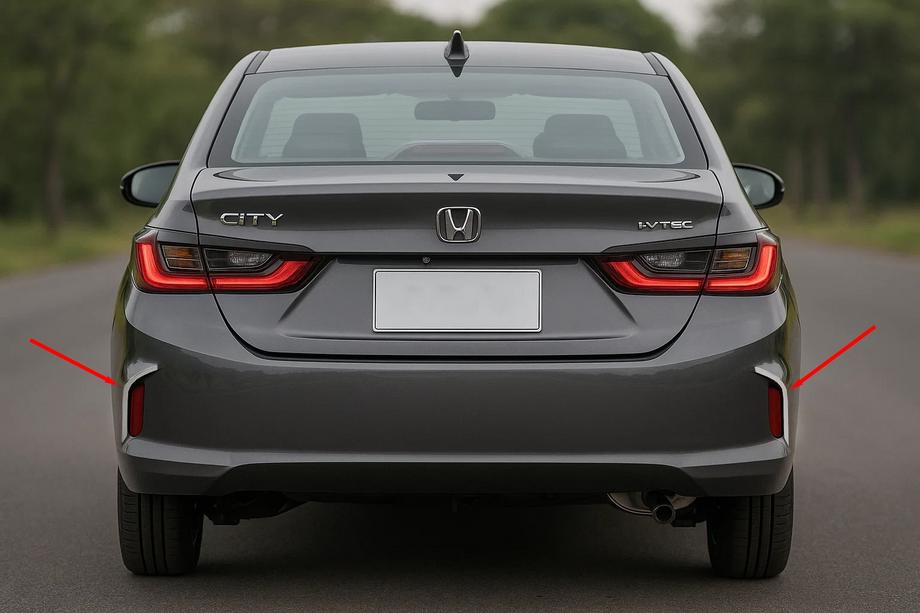 Honda City 2021- Ornamente reflectoare bara spate SD (2 buc, inox) Foto 1