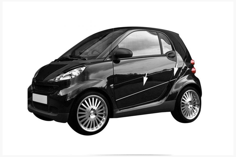 Smart 2007-2014 Molduri usi inox (4 buc) Image