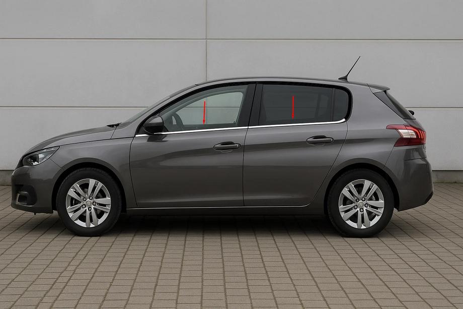 Peugeot 308 2014-2021 Ornamente inferioare geamuri OmsaLine (4 buc, inox) Foto 1