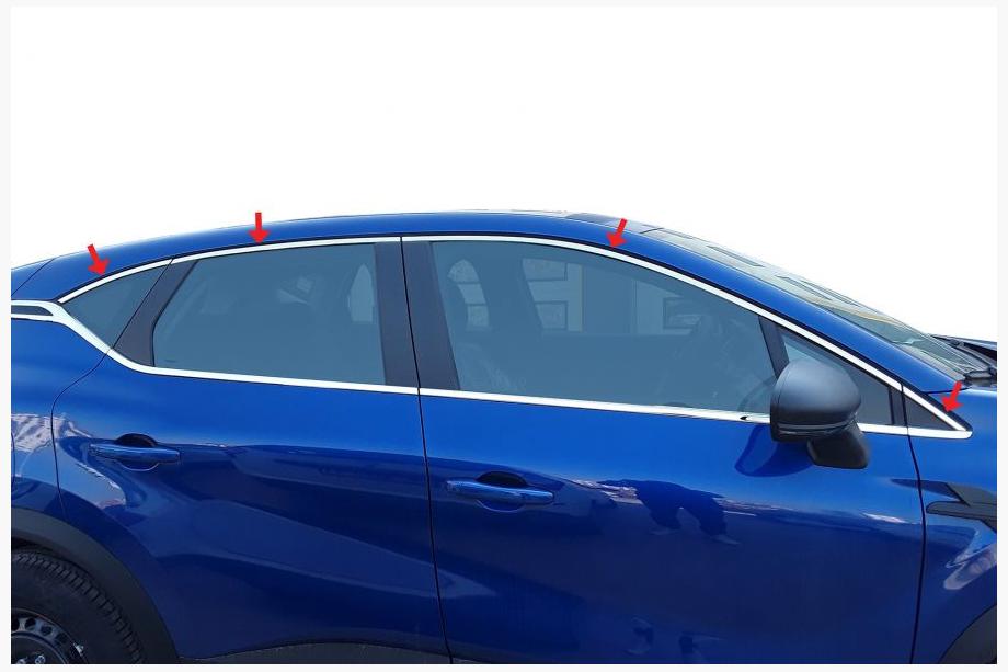 Renault Captur 2019- Ornamente superioare geamuri inox (8 buc) Image