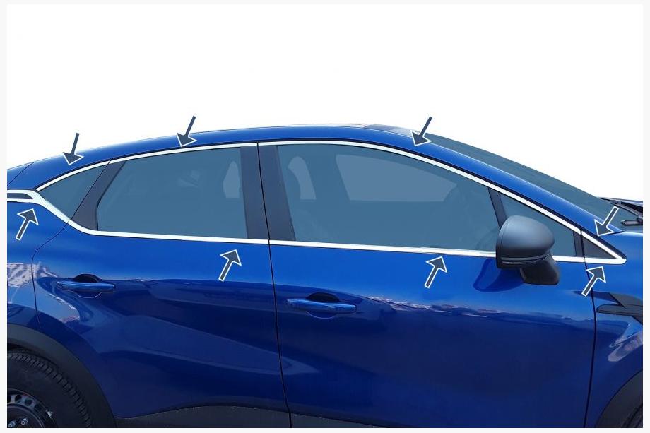 Renault Captur 2019- Set complet ornamente geamuri (16 piese, inox) Image