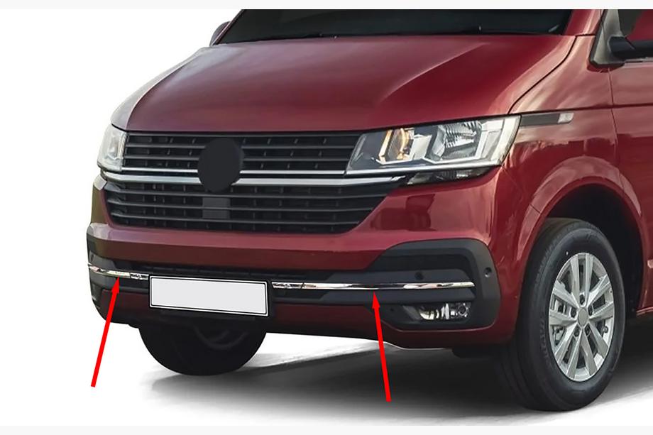 Volkswagen T6 2015-2024 Ornament grila bara 2019+ (4 buc., inox) Foto 1
