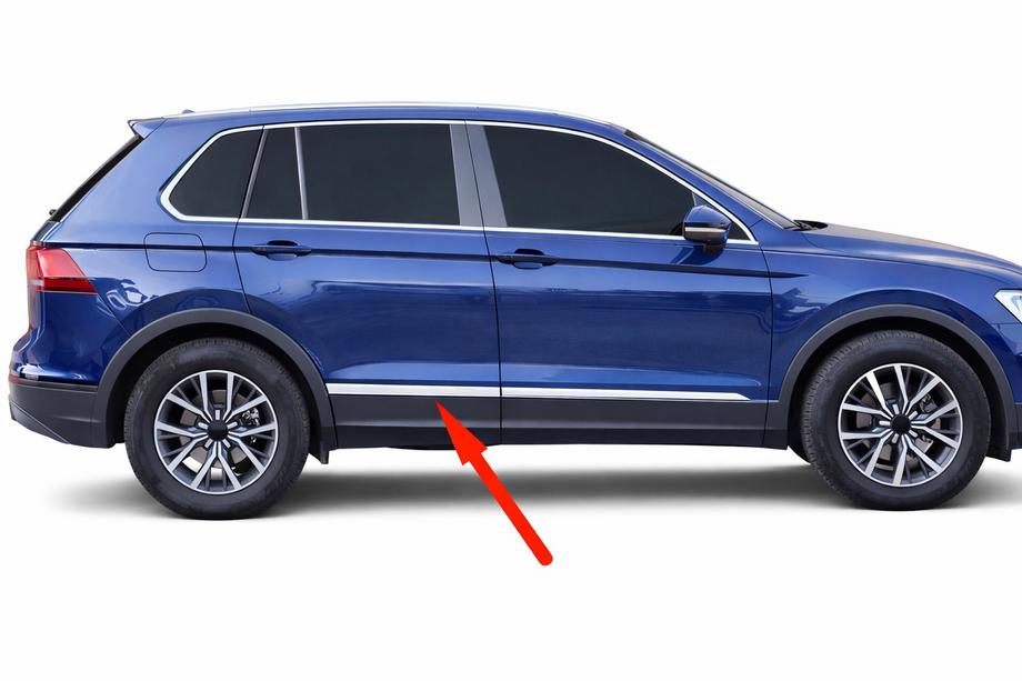 Volkswagen Tiguan 2016-2023 Molduri usi OmsaLine pentru AllSpace (4 buc, inox) Foto 1