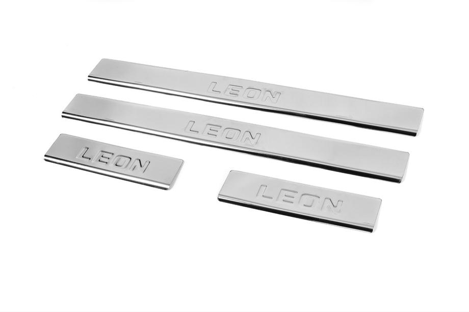 Seat Leon 2013-2020 Protectii praguri inox Carmos V2 (4 buc) Foto 2