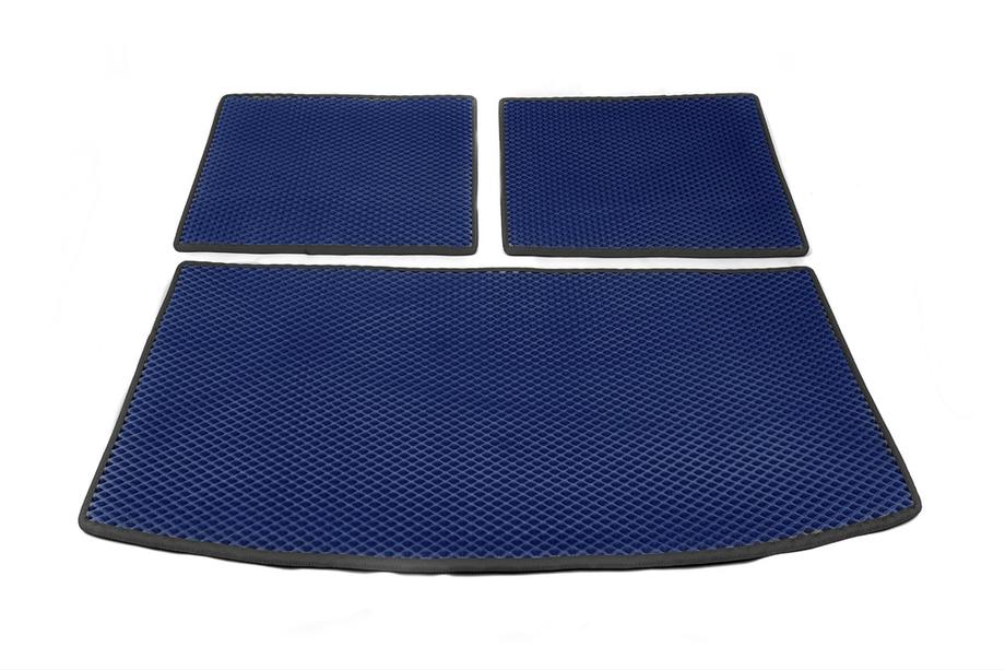 Audi Q7 2005-2015 Covoras portbagaj 3 piese (EVA, albastru) (7 locuri) Image