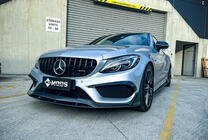 Mercedes C-class W205 2014-2021 Grila Fata Panamericana GT Negru (pentru Avantgarde/AMG-Line/C43 AMG) foto 5