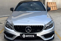 Mercedes C-class W205 2014-2021 Grila Fata Panamericana GT Negru (pentru Avantgarde/AMG-Line/C43 AMG) foto 6