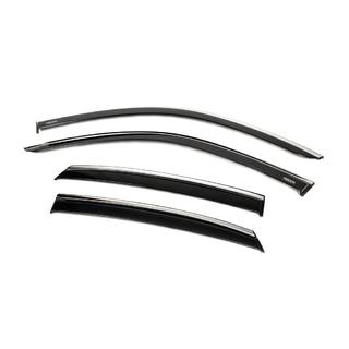 Deflectoare geamuri cu ornament cromat (4 buc, Niken) Honda Civic Sedan 2021- foto 2